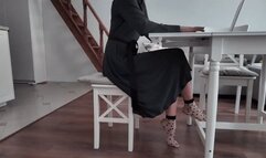 Human furniture under my long dress