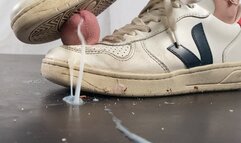 A Shoejob with Veja Sneakers - Cbt and Cockcrush with dirty and sandy Veja sneakers - multicut - 4k