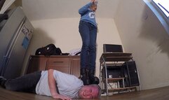 Morning Coffee Break Head Trampling In Buffalo Boots FLOOR CAM (HD)