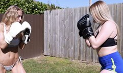 Cay Baby vs Buff Blondie In A Outdoors Boxing Match