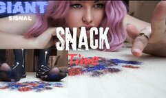 snack time giant swallow tiny