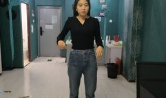 Black girl's back hand Guanyin tight place (Chinese model)