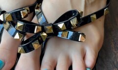 Close up of my pretty blue French tip toes