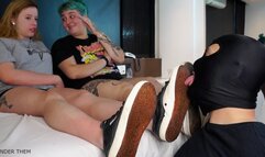 Licking Heather's And Luna's Sneakers