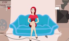 Cheerleader Eve in Pantyhose gets Blackmailed