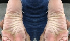 Black flops Red Pedi and Dry soles in Jeans