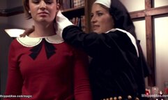 MILF nun spanks and fucks coeds