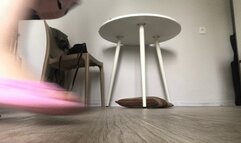 Slippers, soles show!