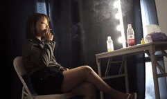 new 4K new model smoking being interviewed