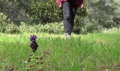 Flowers crush in sandals