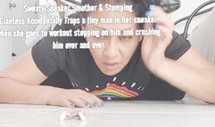 HD Sweaty Sneaker Smother & Stomping Giantess Accidentally Traps a tiny man in her sneaker when she goes to workout stepping on him and crushing him over and over