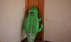 Irene and inflatable crocodile