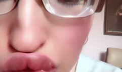 Lip gloss and big lips