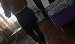 Goddess Stella arriving from the gym on her gorgeous yoga pants