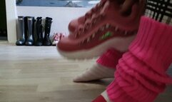 OLD CLIPS: Katrin test Fila Smeaker on my Cock with deep prints