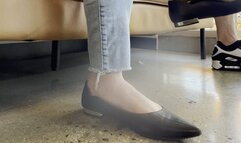 Candid Shoeplay Cafe Dangling