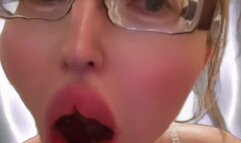 Big Lipsy Girl is yawning very deeply