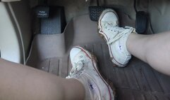 Fifi pedal pumping her SUV in muddy Converse replay