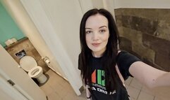 Panty wetting on the toilet peeing