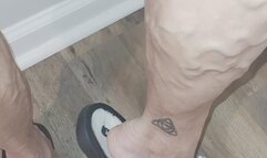 Tempest showing off new slippers with bare toes