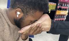 Large Bare nails extremely dry soles sniffed