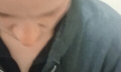 Petite wife gags on cum