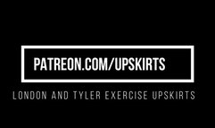 London and Tyler Stretching Upskirts