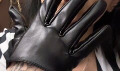 closeup smoking with glove