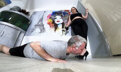 Natalia Leggings A Crop Top & High Heels FLOOR CAM