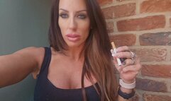 Cheating Horny Housewife sneaks off for a Smoking sex Video Call