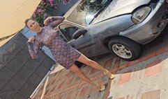 Katherine cranking battle on high heel sandals