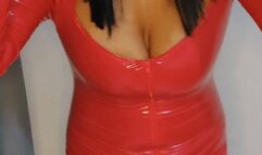 Snorkel gear in red latex masturbation encouragement