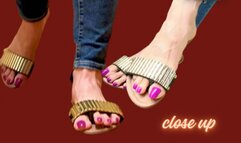 Sandals with thong and the wonderful feet of Empress MBella Sadic 1920