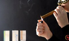 Smoking sharing Cohiba cigar