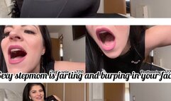 Sexy stepmom is farting and burping in your face