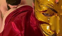 Masked Blonde MILF Sucking Cock and Eating Ass