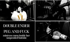 VIVIENNE L'AMOUR - DOUBLE ENDER PEG AND FUCK - MISTRESS CUMS INSIDE HER SUSPENDED BUTTSLUT (1080P FULL HD)