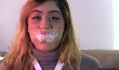 Olivia Torn Sheet Bound, Massively Gagged, & Blindfolded in: Bondage Games Gone Wrong!!