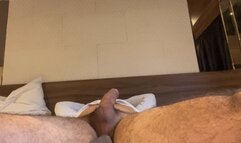 Handjob with urethral probing and whipped cream on the penis