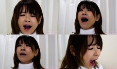 RISA - CLOSE-UP of Japanese cute girl YAWNING MOV