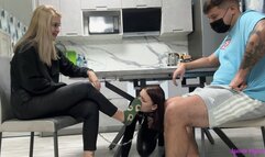 Having fun with another pathetic bitch!