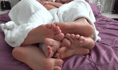 6 sexy legs from under the covers S