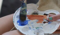 Beautiful painter trying anal