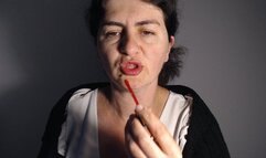 Extreme red lipstick kiss you