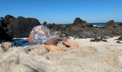 Caught fingering pussy girl on public beach