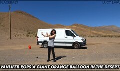 Vanlifer Pops A Giant Orange Balloon in the Desert