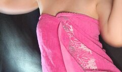 Inhaling a Cigar after taking a shower - wrapped in towel - wet hair