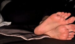 Italian girlfriend - size 11 Soles on sofa big feet