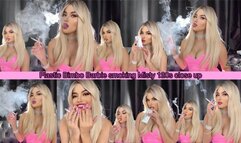 Plastic bimbo Barbie smoking Misty 120s close up!