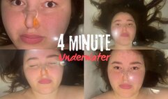 4 minute dive underrwater face